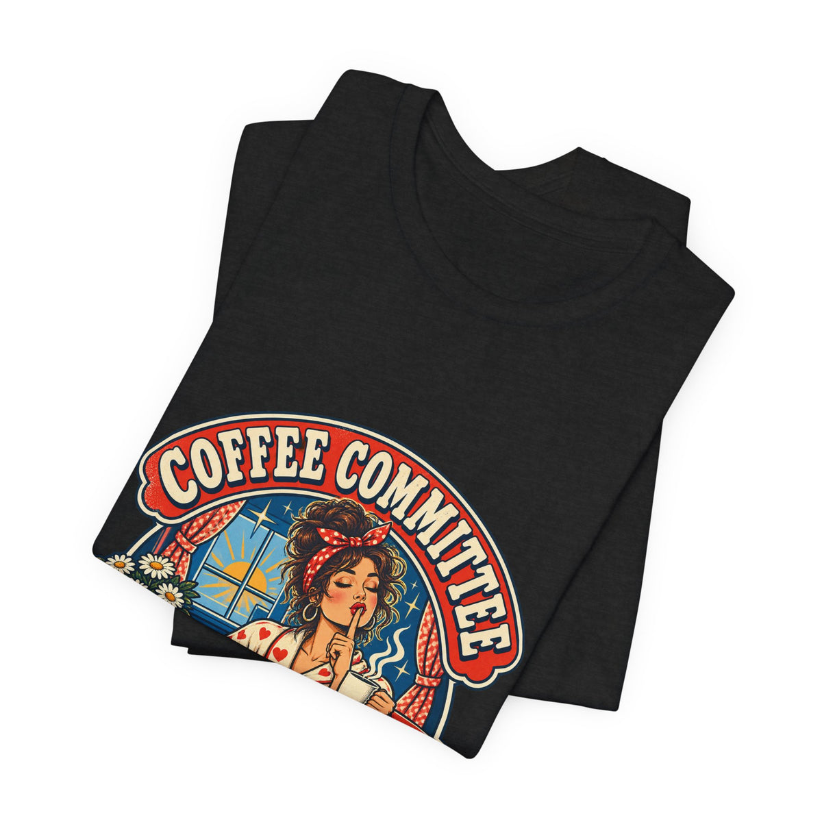Coffee Committee T-Shirt, Meeting Before Talking Retro Coffee Lover Tee