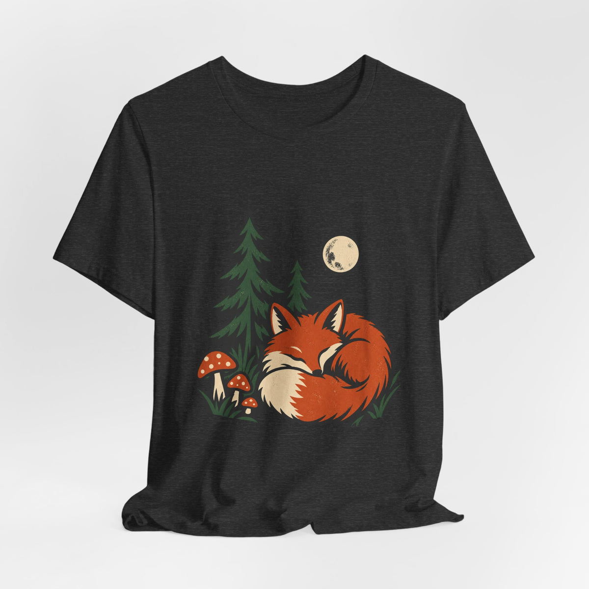 Sleeping Fox in the Forest T-Shirt — Vintage Woodland Nature Tee