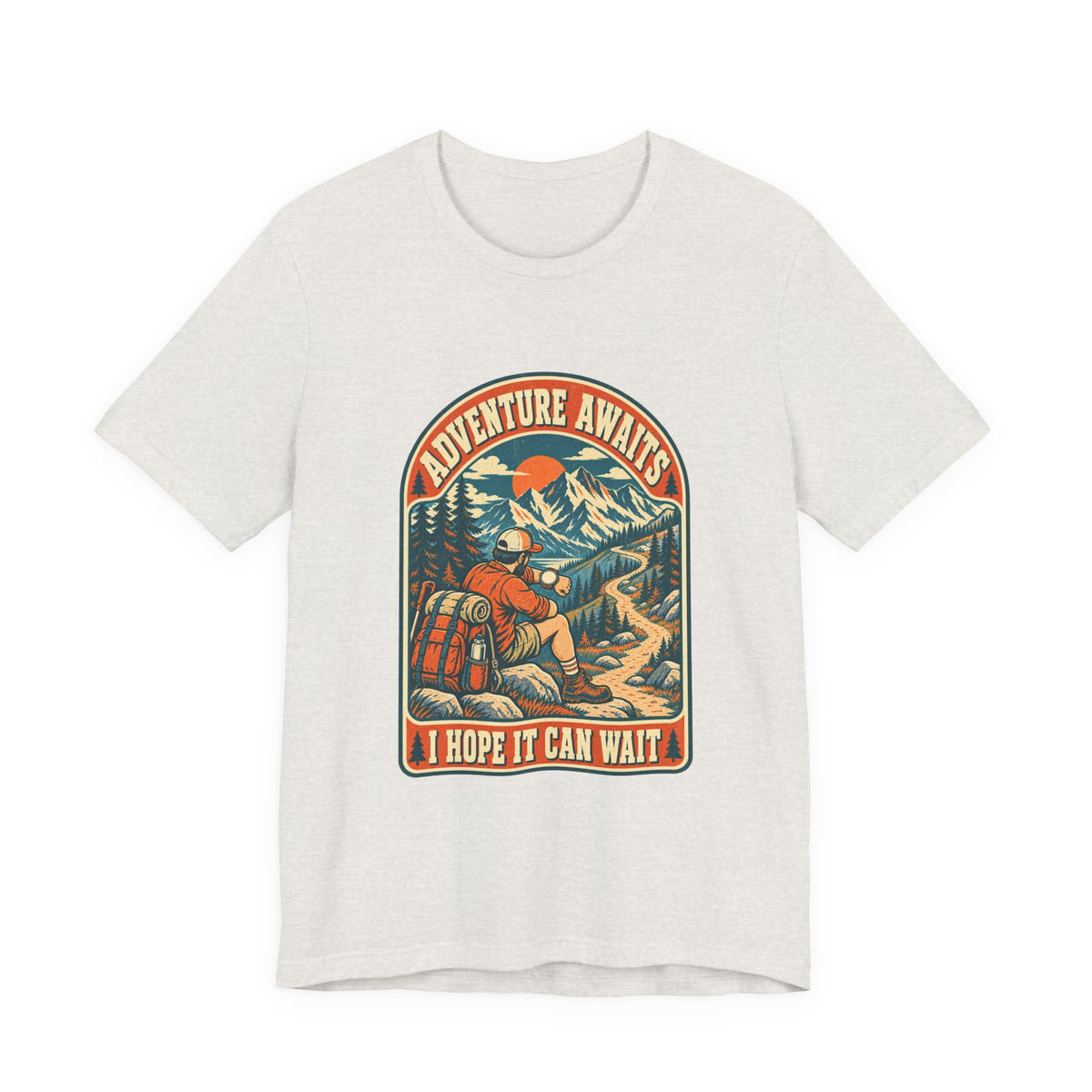 Adventure Awaits Hiking T-Shirt – Vintage Mountain Trail Hiker Tee
