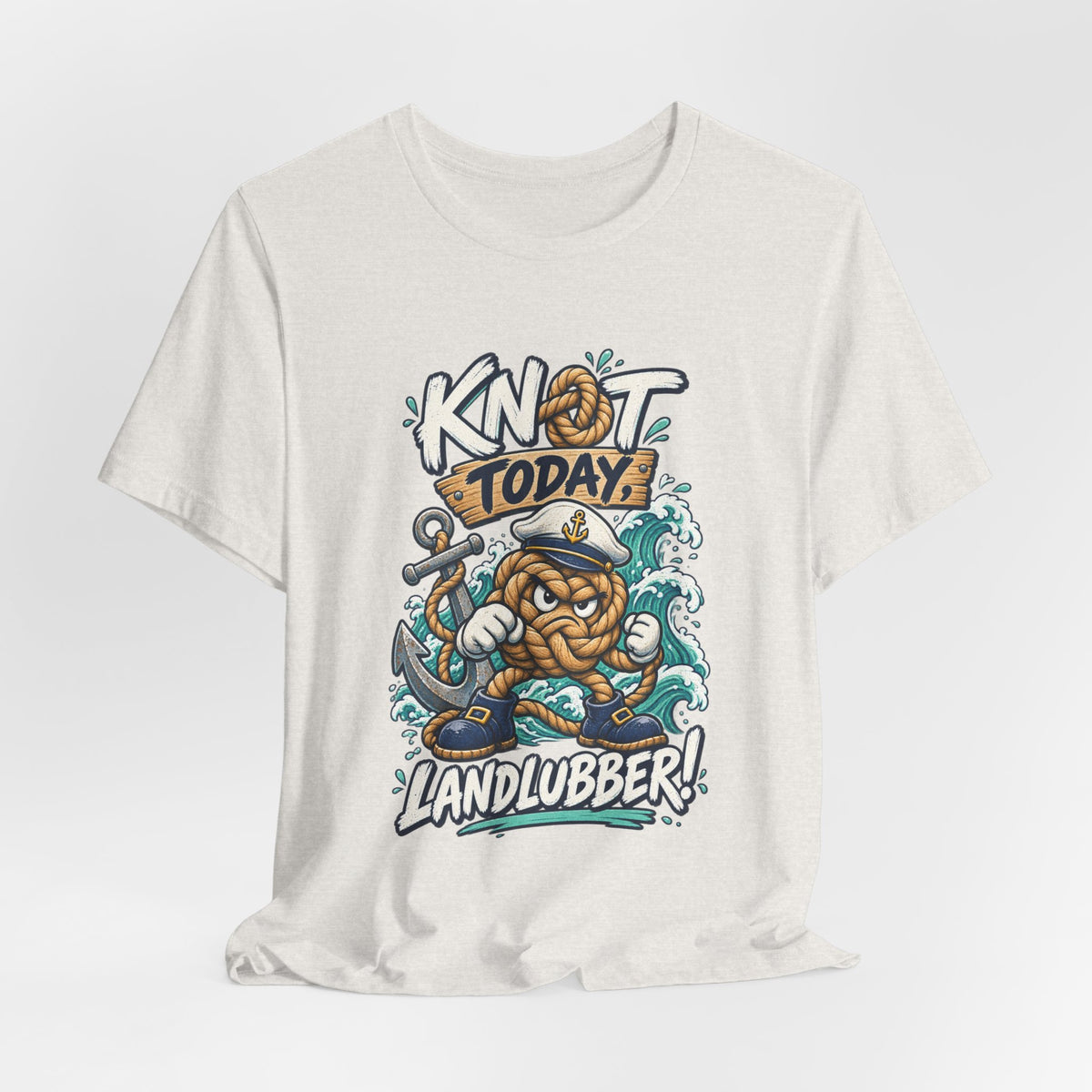 Knot Today Landlubber T-Shirt – Funny Nautical Sailor Rope Character Vintage Ocean Tee
