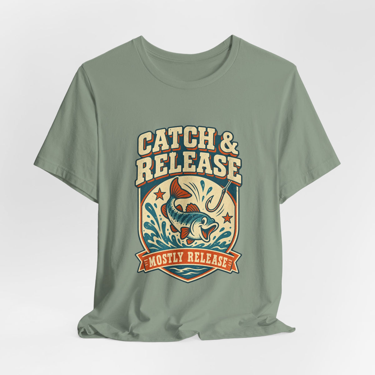 Catch & Release T-Shirt — Mostly Release Vintage Fishing Tee