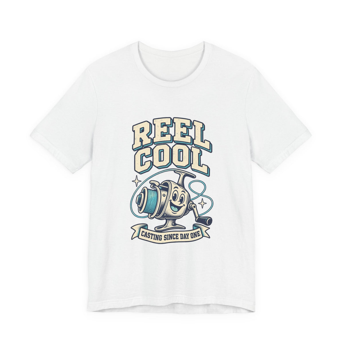 Reel Cool Fishing T-Shirt — Vintage Baitcaster Design with “Casting Since Day One”