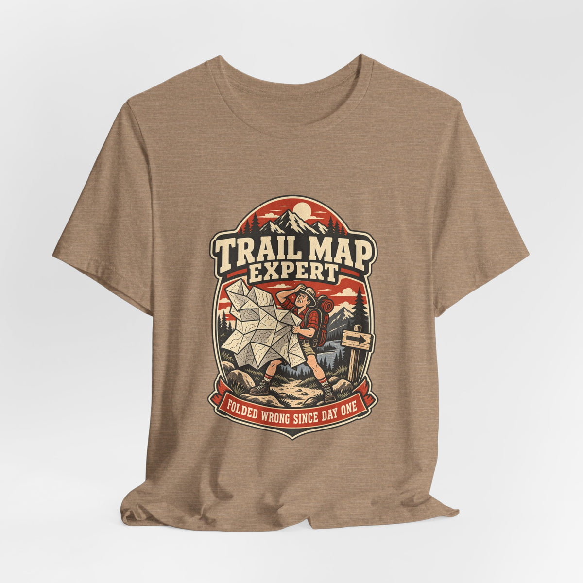 Trail Map Expert T-Shirt — Folded Wrong Since Day One Vintage Hiking Tee