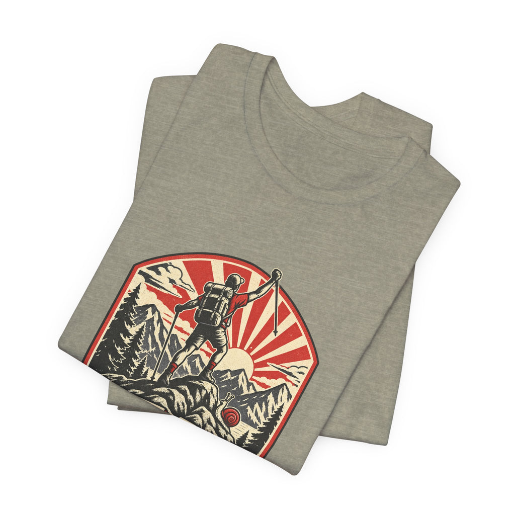 Peak Performance Questionable Pace T-Shirt — Funny Hiking Snail Vintage Mountain Tee