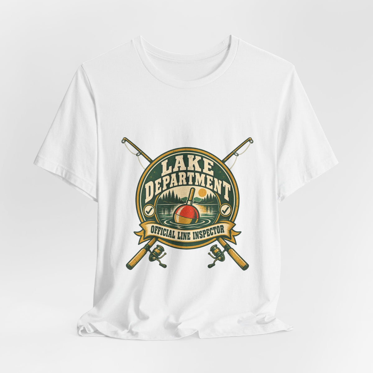 Lake Department Official Line Inspector T-Shirt — Vintage Fishing Badge Tee