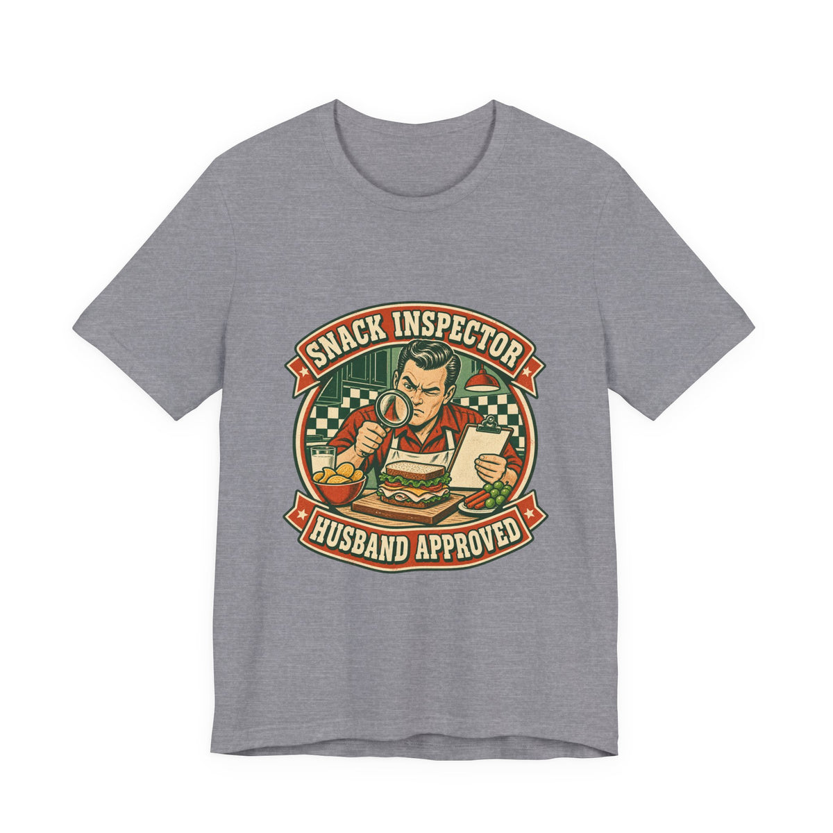 Snack Inspector Husband Approved T-Shirt – Vintage Food Detective Humor Tee