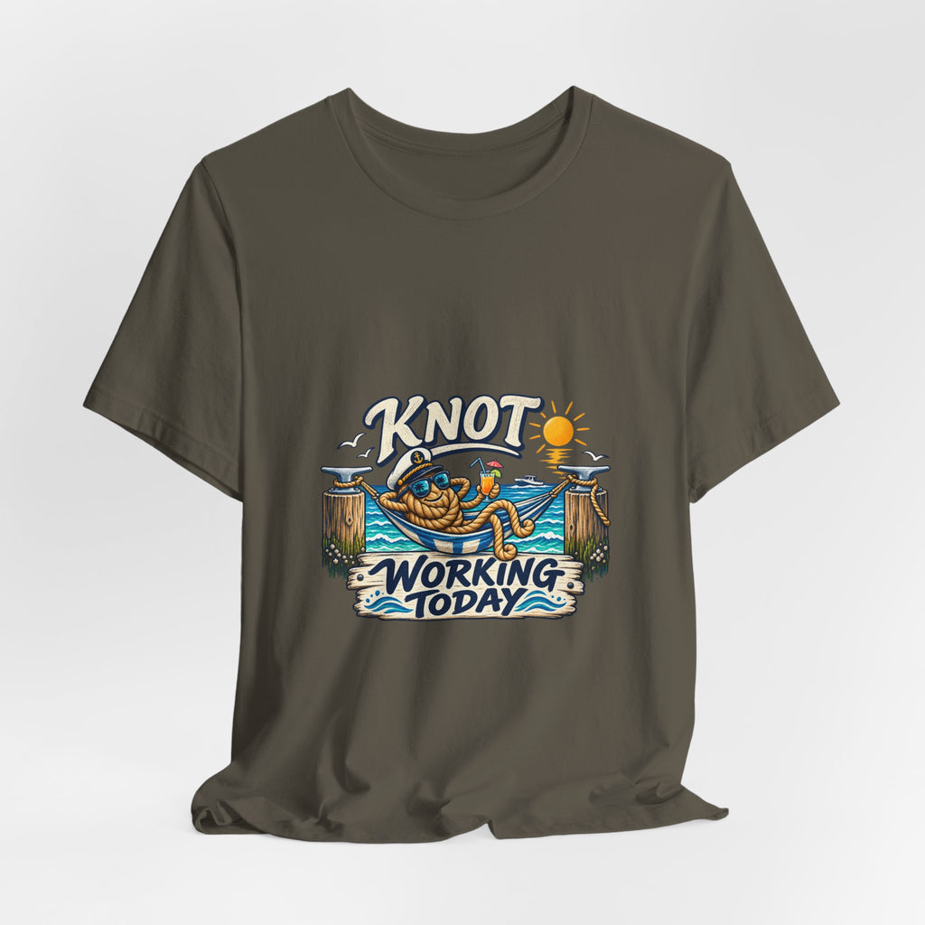 Knot Working Today Nautical T-Shirt — Funny Relaxed Sailor Beach Design