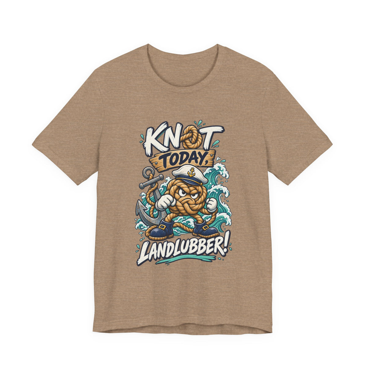 Knot Today Landlubber T-Shirt – Funny Nautical Sailor Rope Character Vintage Ocean Tee