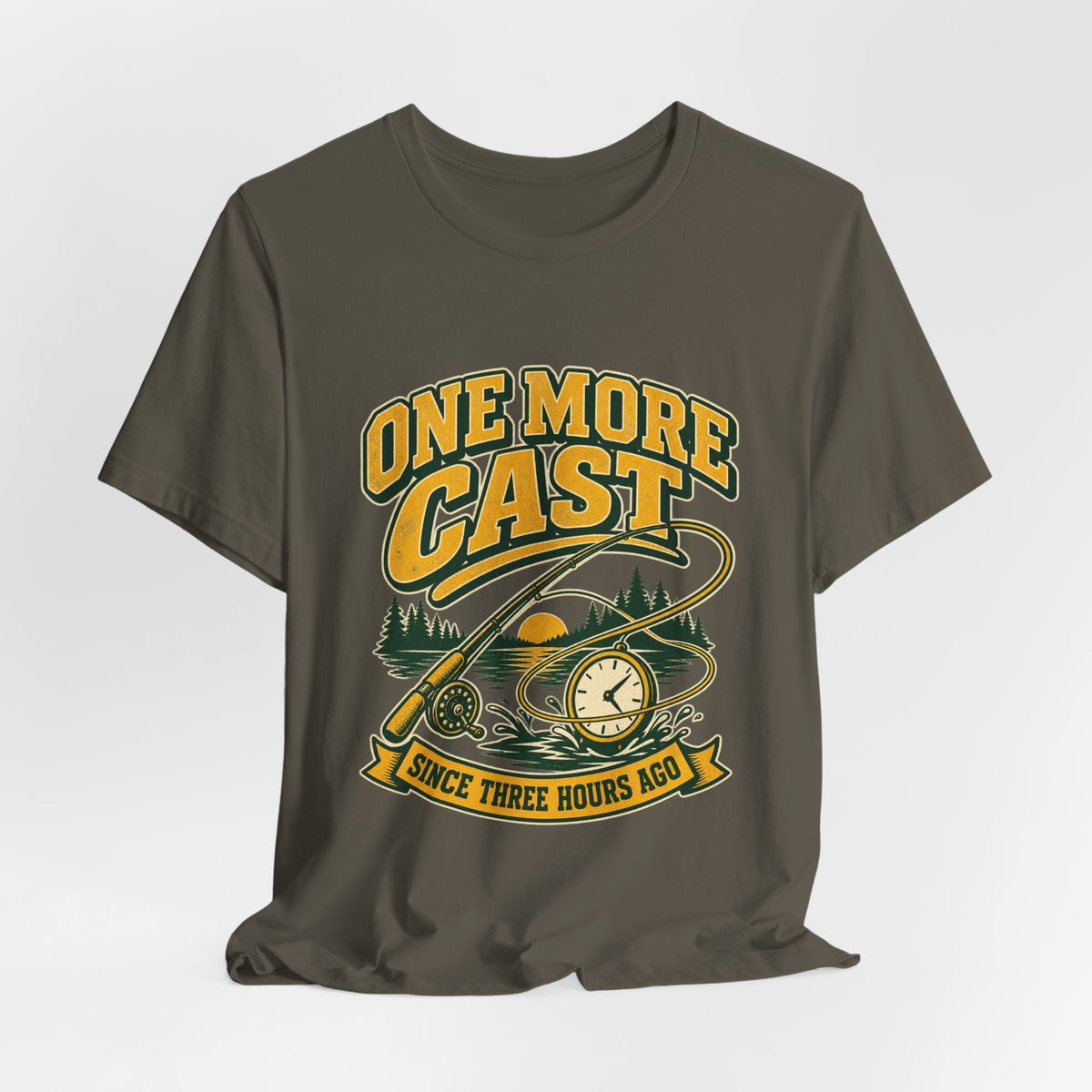 One More Cast Fishing T-Shirt — Vintage Angler Lake Tee