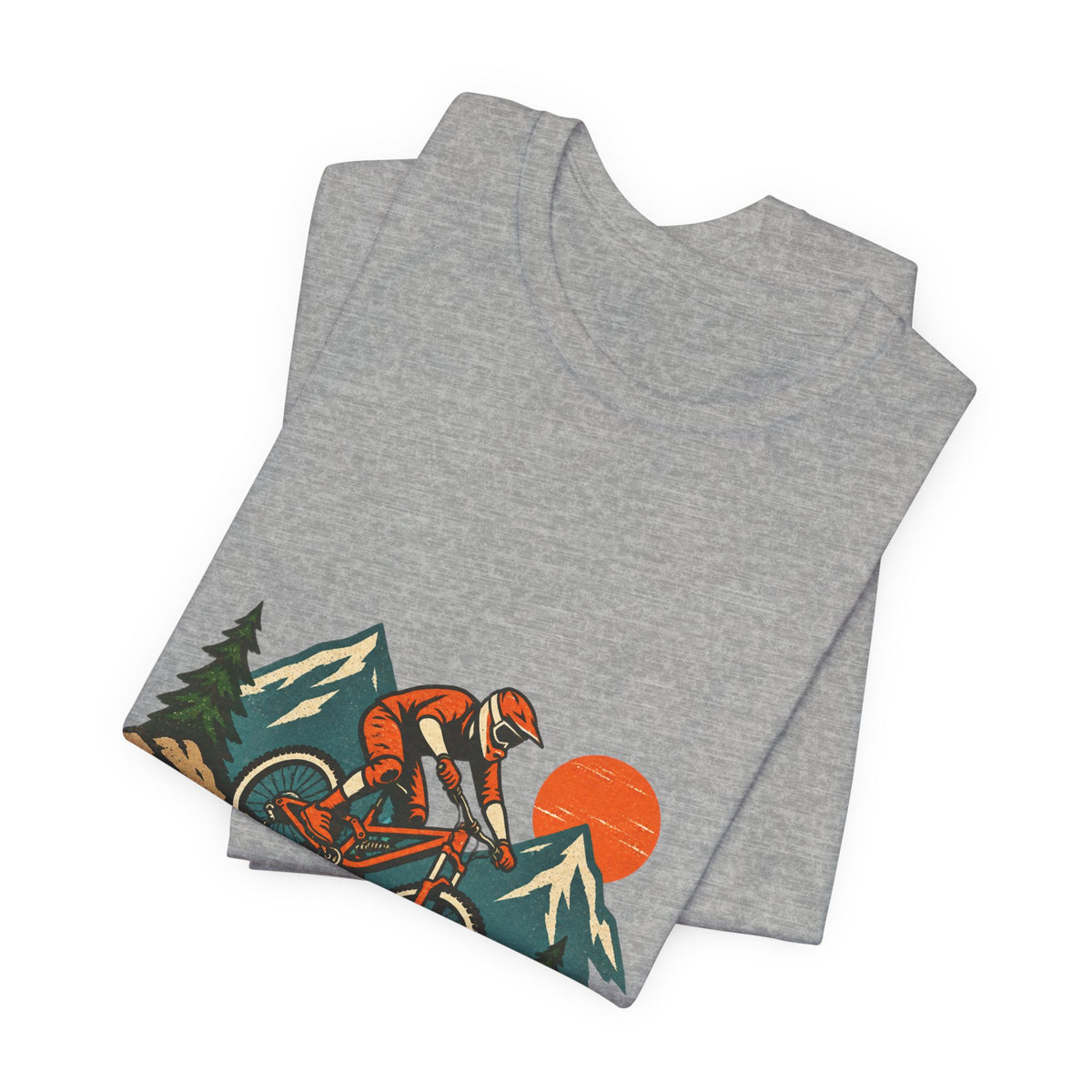 Vintage Mountain Biker Tee, Retro Downhill Cycling and Alpine Trail Shirt