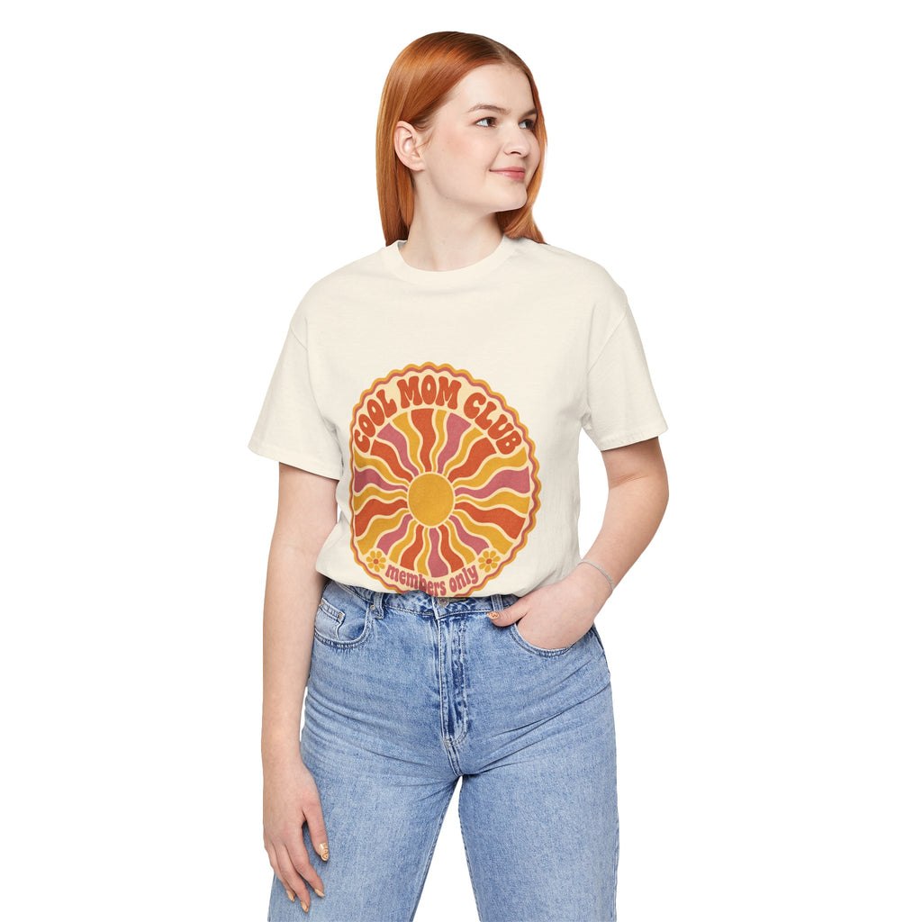 Cool Mom Club Tee — Retro Sun Graphic "Members Only" Mother's Day Shirt