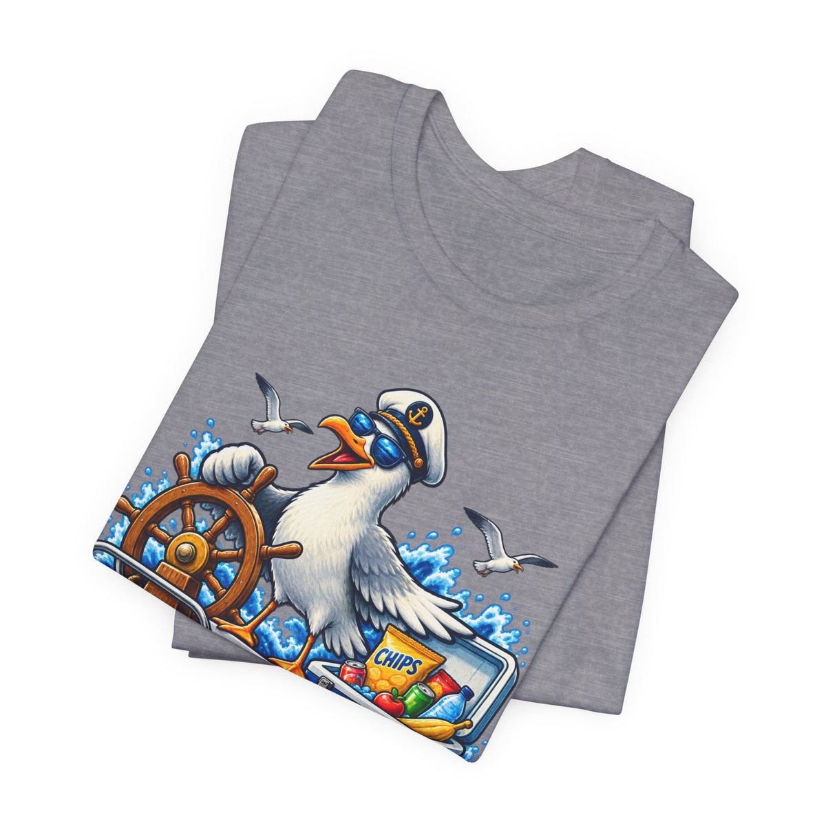 My Boat My Rules Your Snacks T-Shirt — Funny Nautical Seagull Captain Boating Tee