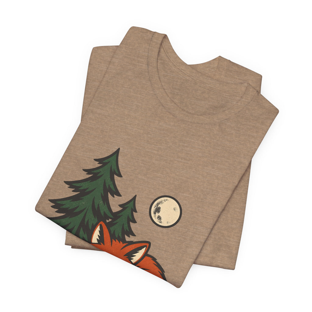 Sleeping Fox in the Forest T-Shirt — Vintage Woodland Nature Tee
