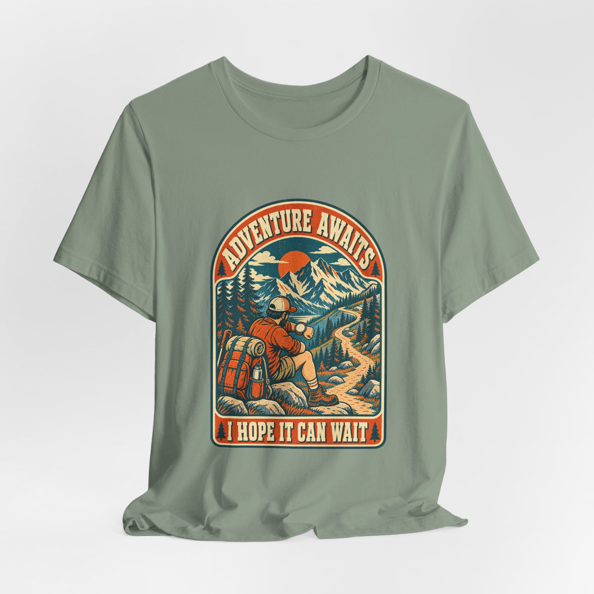 Adventure Awaits Hiking T-Shirt – Vintage Mountain Trail Hiker Tee