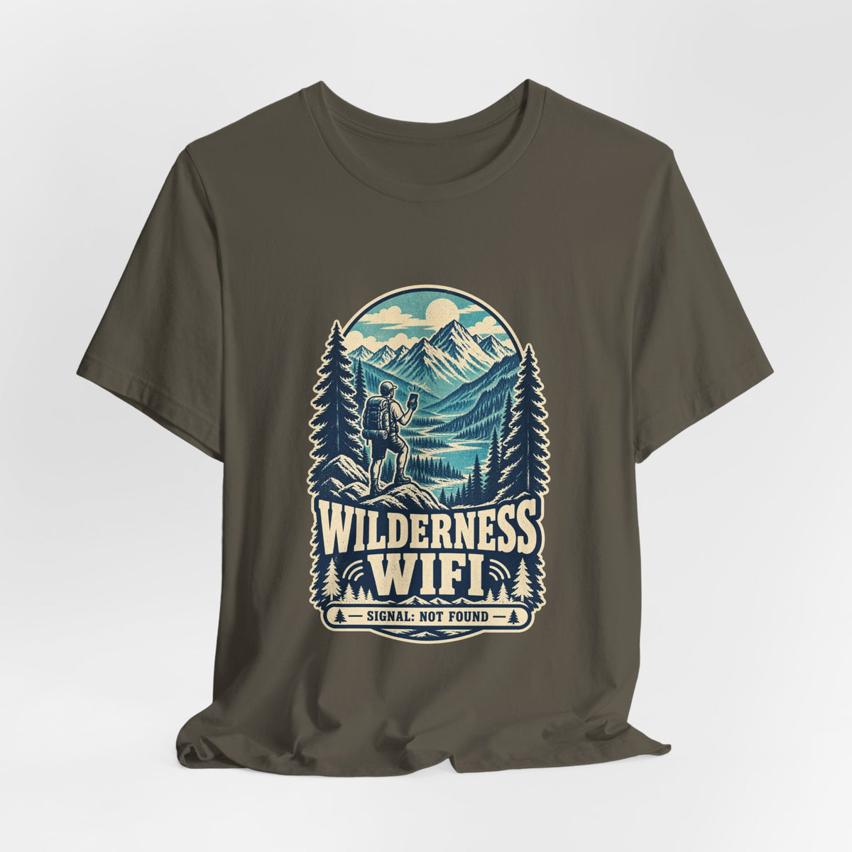 Wilderness WiFi T-Shirt — Signal Not Found Vintage Mountain Hiking Tee