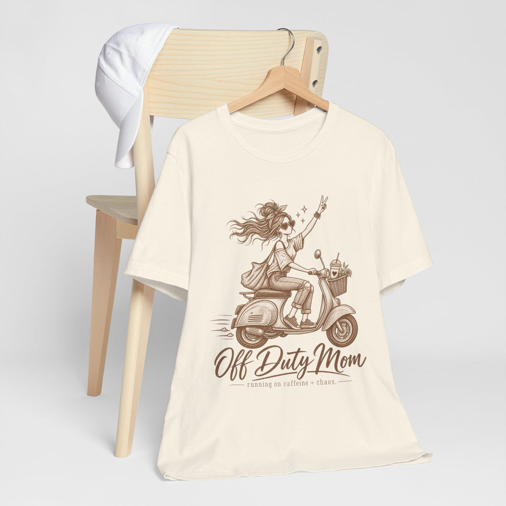 Off Duty Mom Scooter Graphic Tee — Relaxed 'Off Duty Mom' Mother's Day T‑Shirt