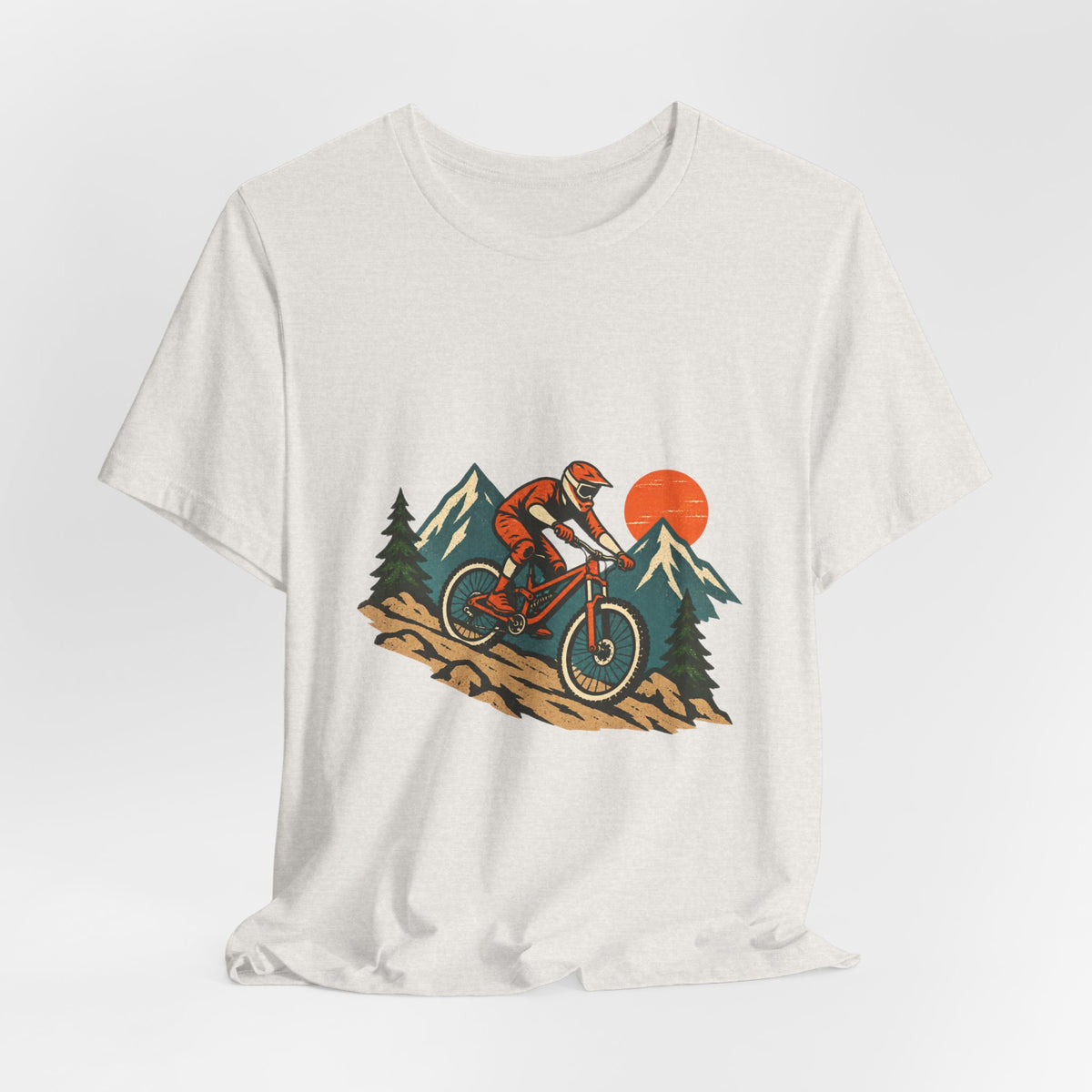 Vintage Mountain Biker Tee, Retro Downhill Cycling and Alpine Trail Shirt