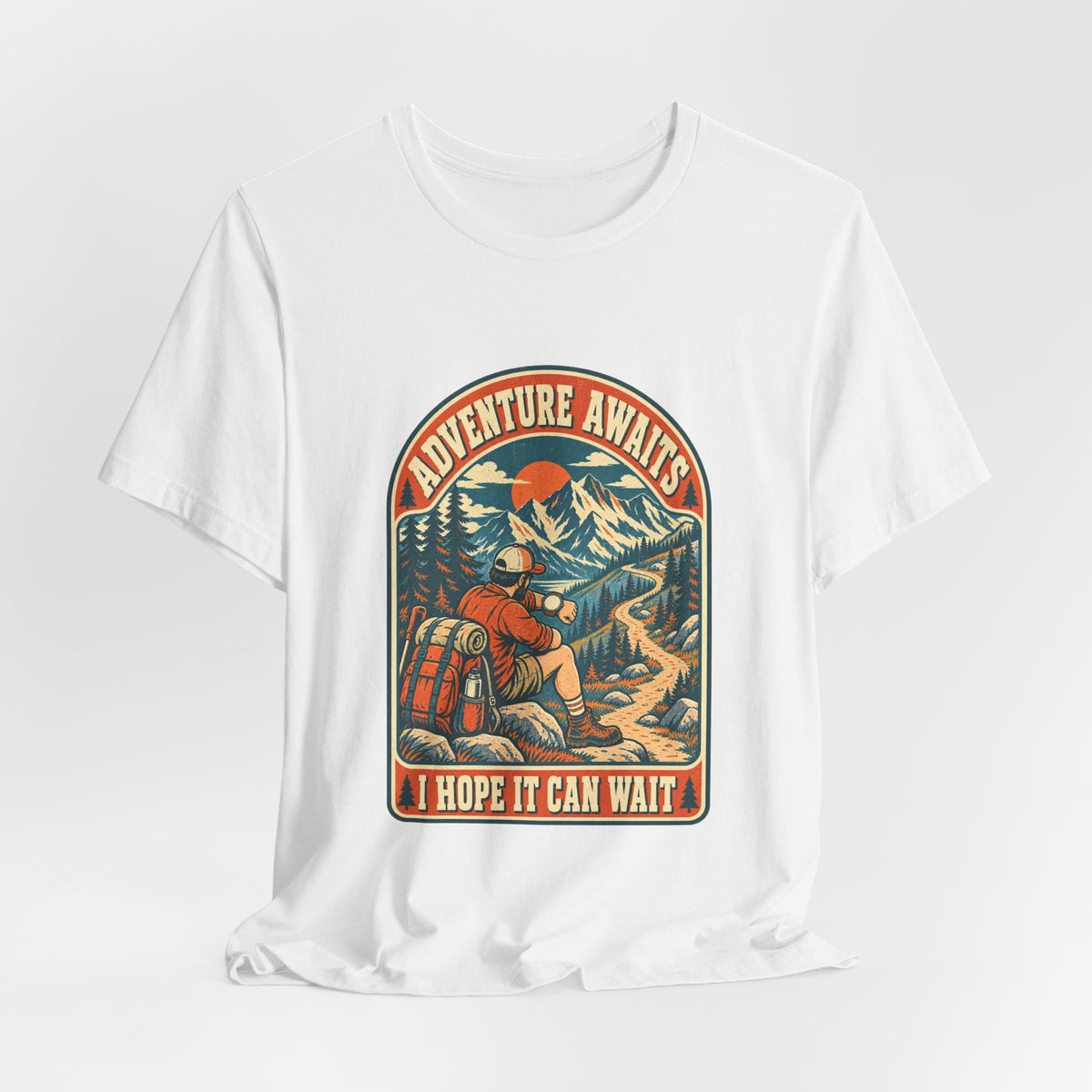Adventure Awaits Hiking T-Shirt – Vintage Mountain Trail Hiker Tee