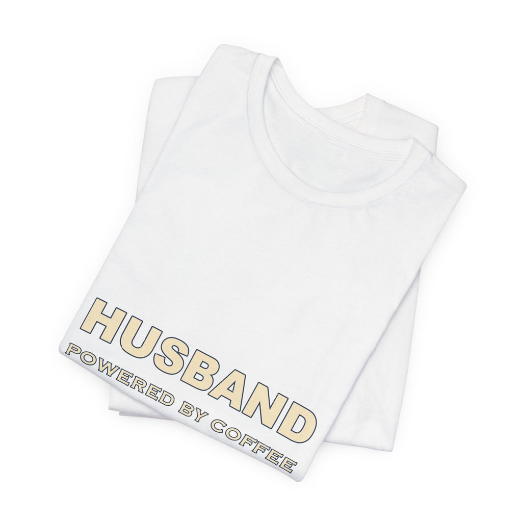 Husband Powered by Coffee T-Shirt — Directed by Wife Retro Couple Humor Tee