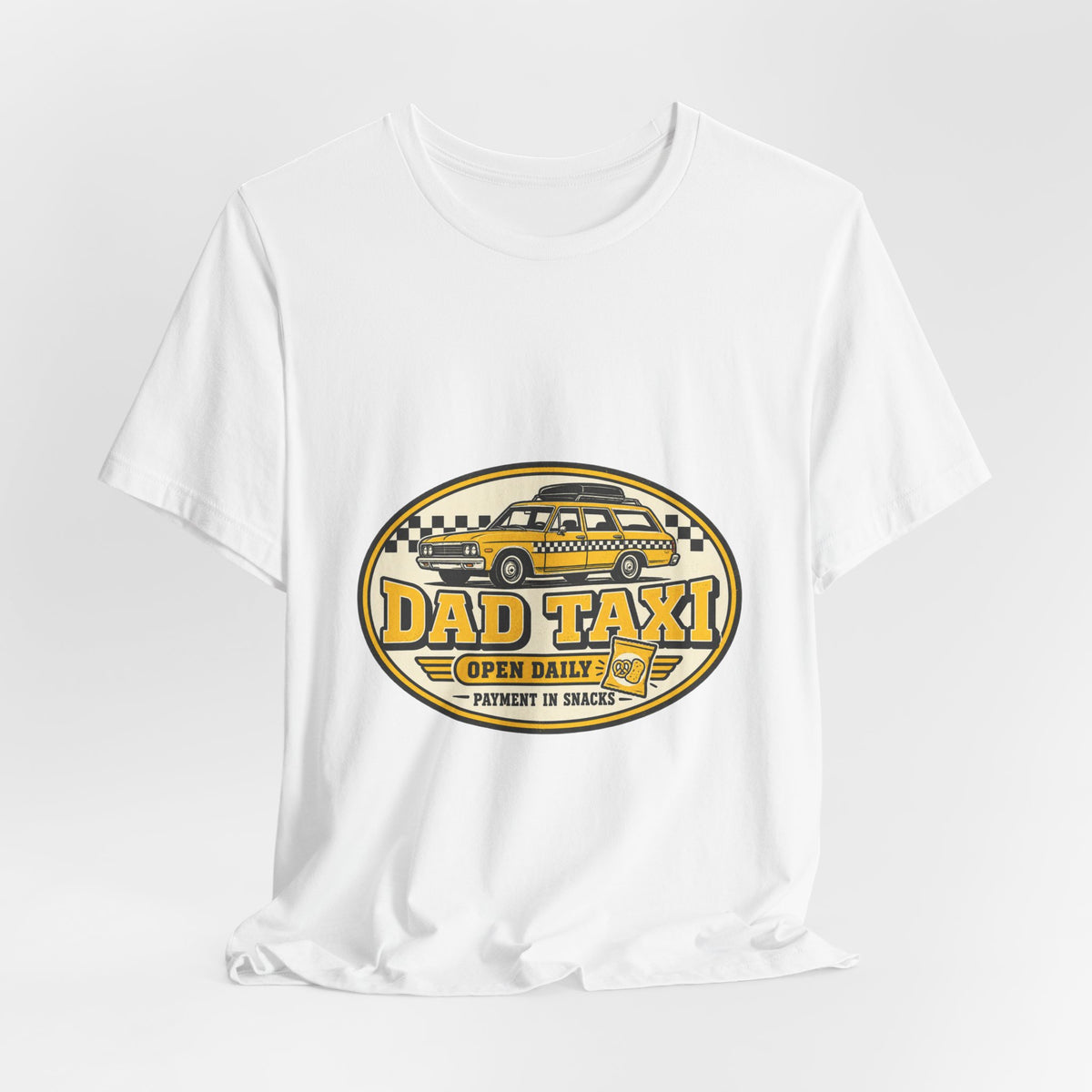 Dad Taxi T-Shirt — Open Daily, Payment in Snacks | Vintage Car Dad Tee