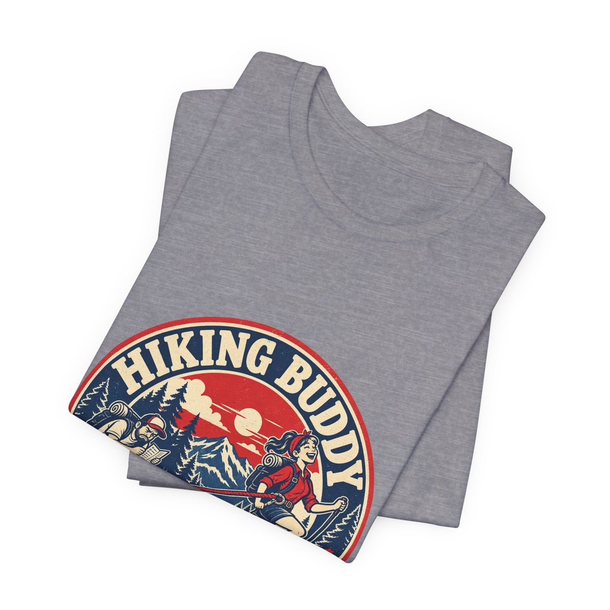 Hiking Buddy T-Shirt — Vintage Mountain Trekking Tee with Terms & Conditions Apply