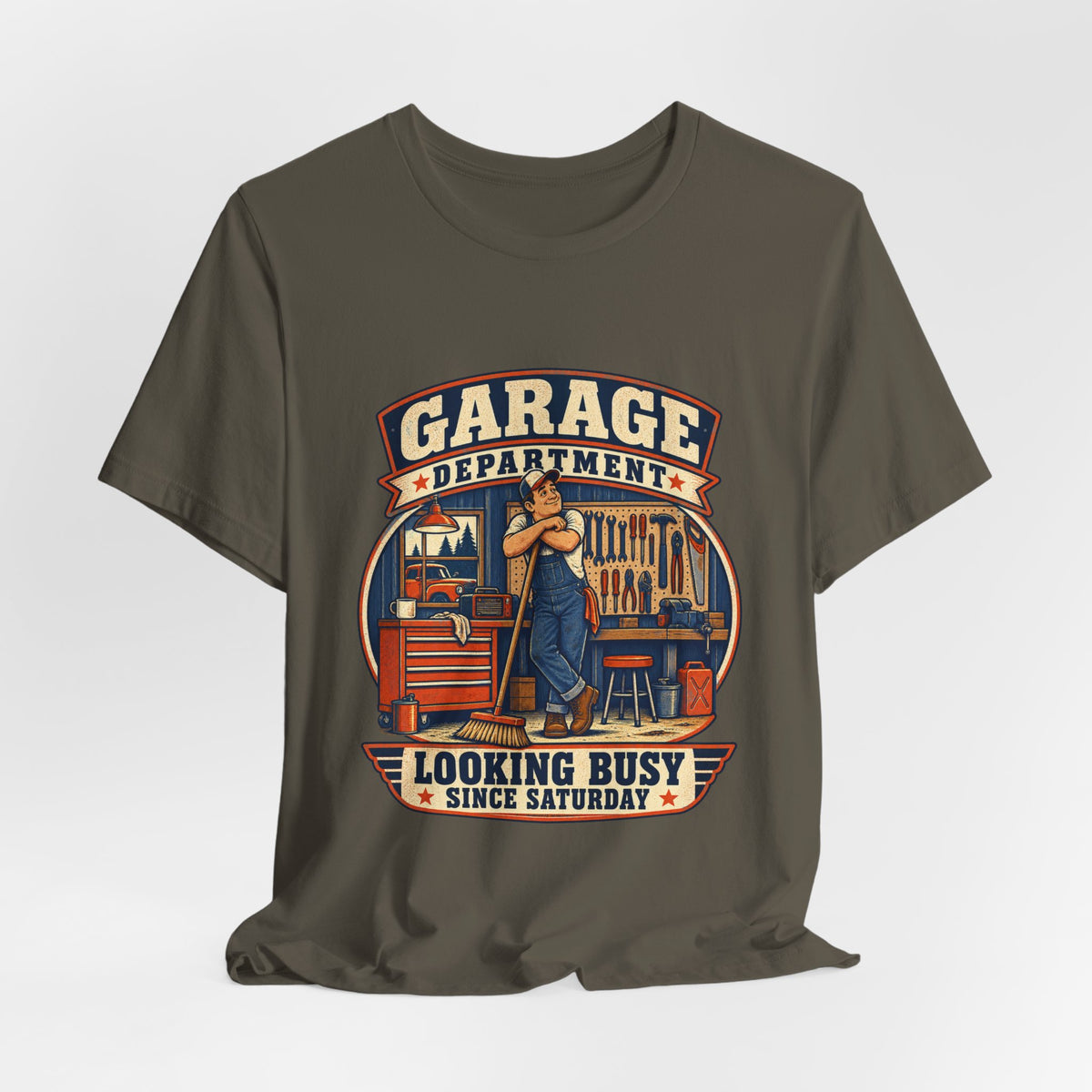 Garage Department Looking Busy Since Saturday Vintage Mechanic T-Shirt