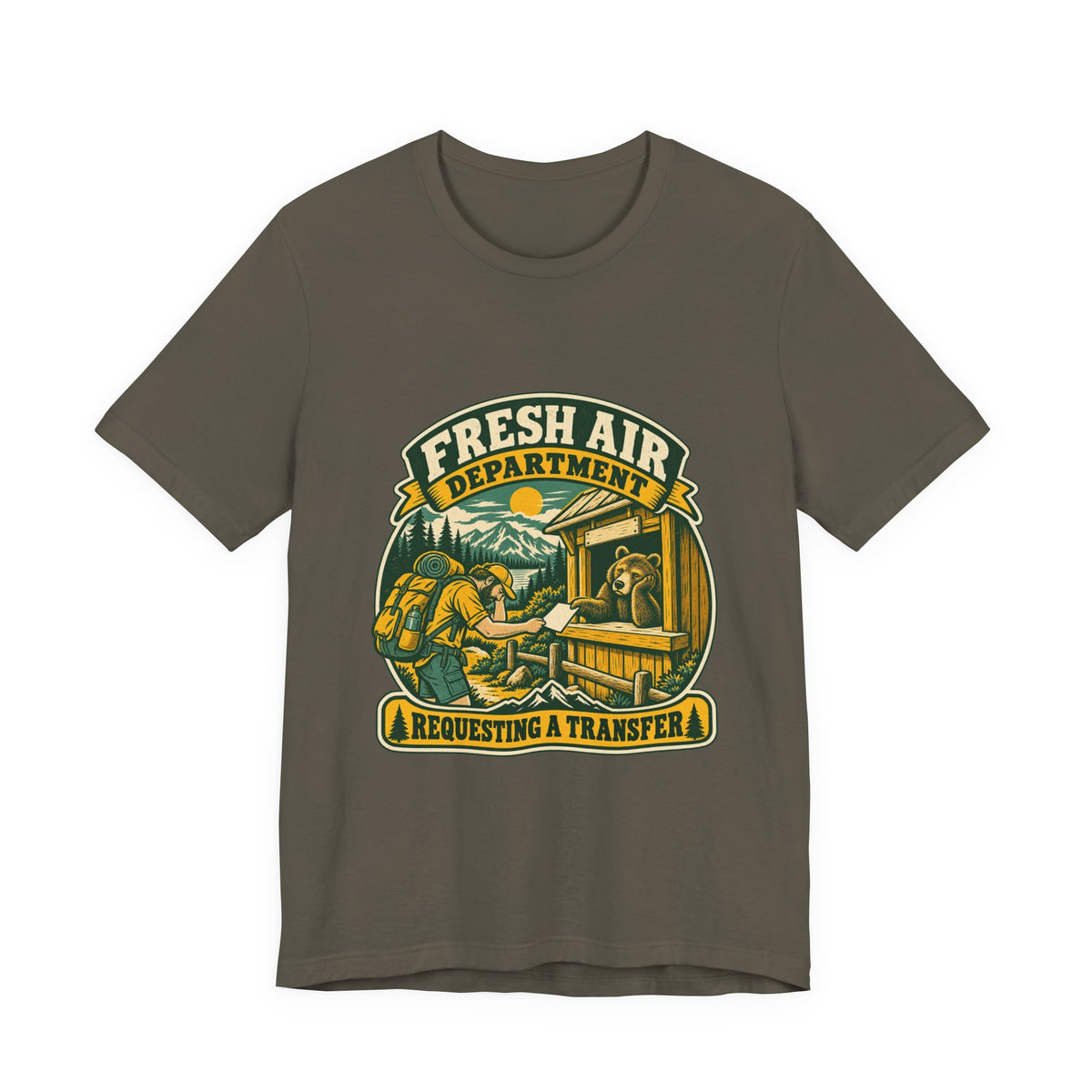Fresh Air Department T-Shirt — Requesting a Transfer Vintage Bear Ranger Tee