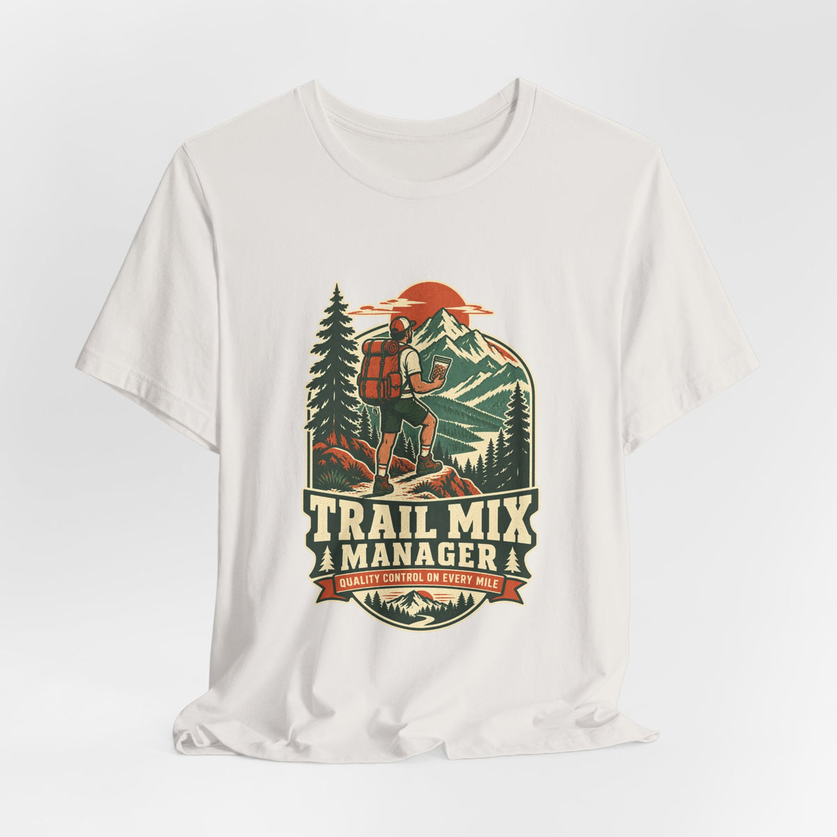 Trail Mix Manager T-Shirt — Quality Control on Every Mile Vintage Hiking Tee