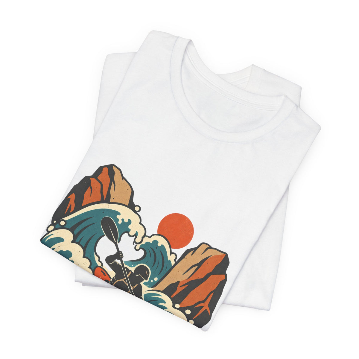 Vintage Whitewater Kayak T-Shirt — Retro Paddler Adventure Design