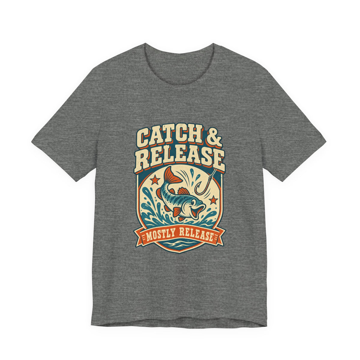 Catch & Release T-Shirt — Mostly Release Vintage Fishing Tee