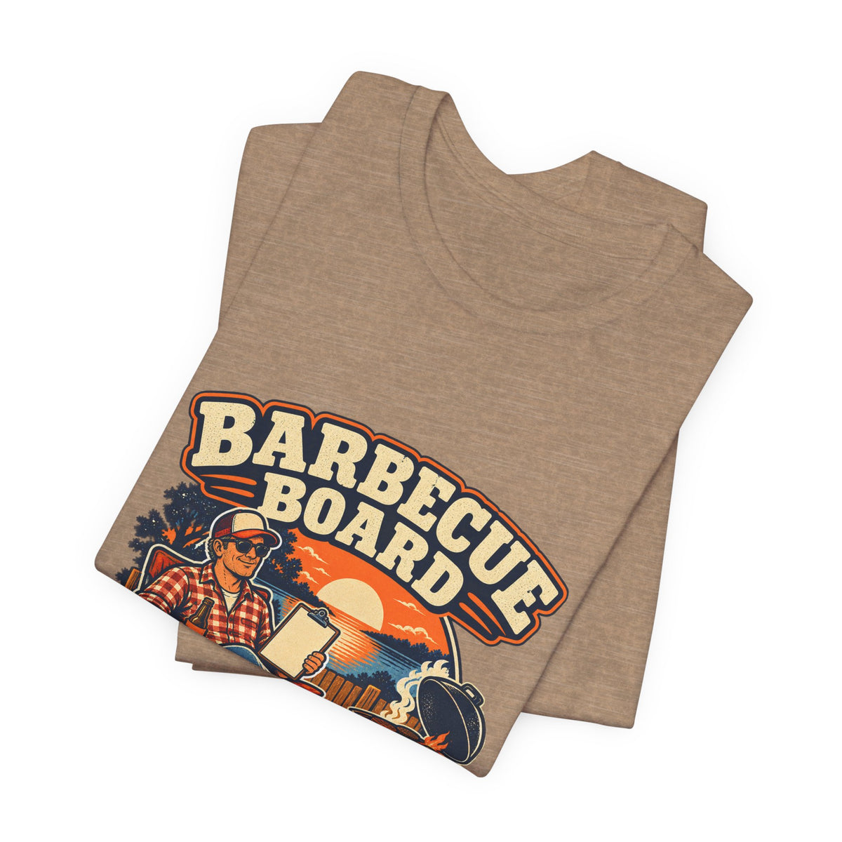 Barbecue Board Meeting at Sunset T-Shirt — Vintage Grilling & Backyard BBQ Humor