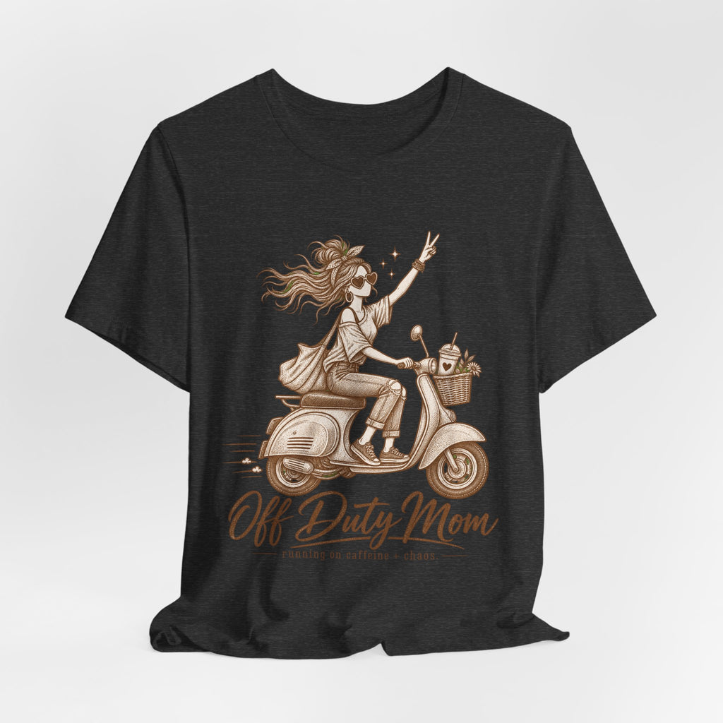 Off Duty Mom Scooter Graphic Tee — Relaxed 'Off Duty Mom' Mother's Day T‑Shirt