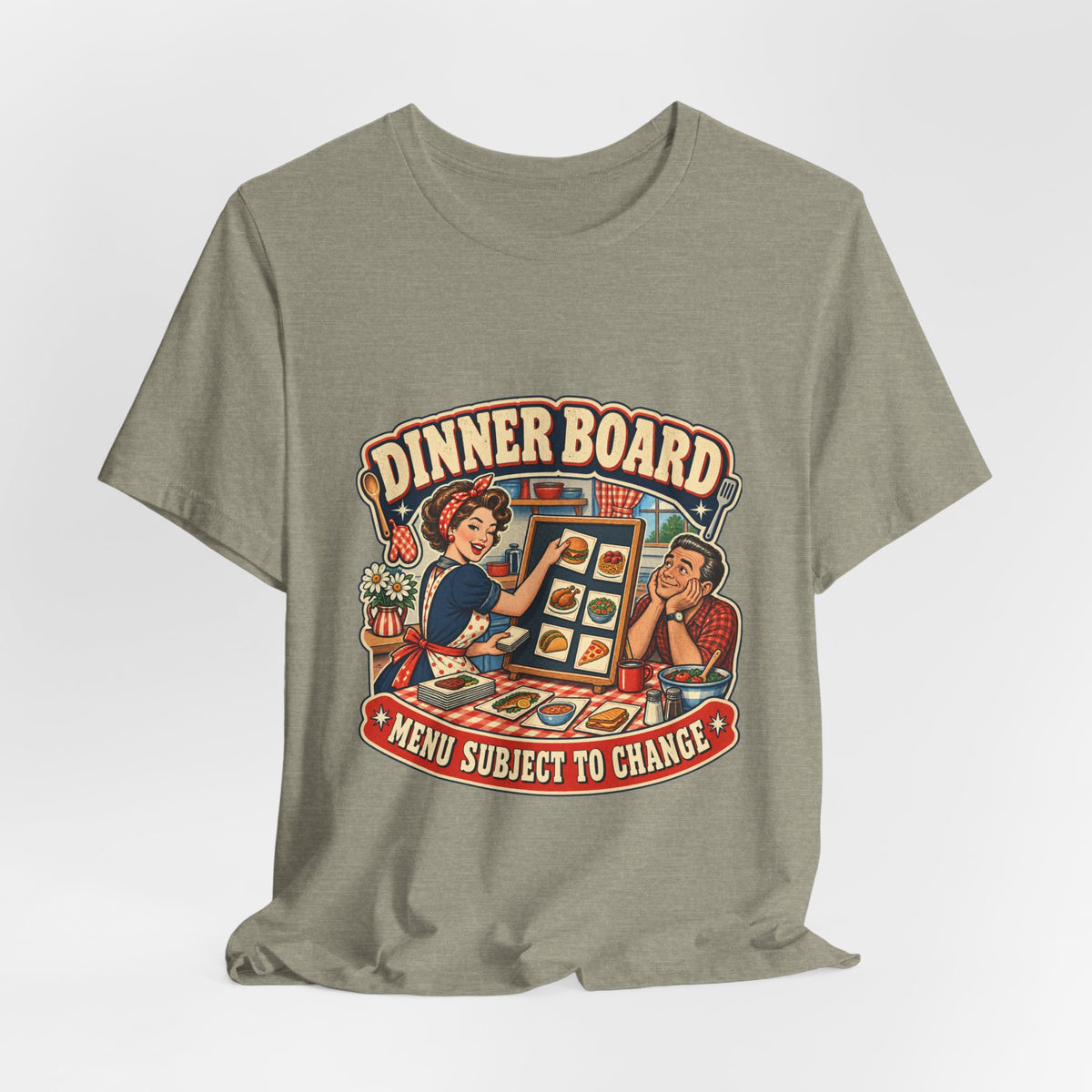 Dinner Board Menu Subject to Change Retro Vintage Food Humor T-Shirt
