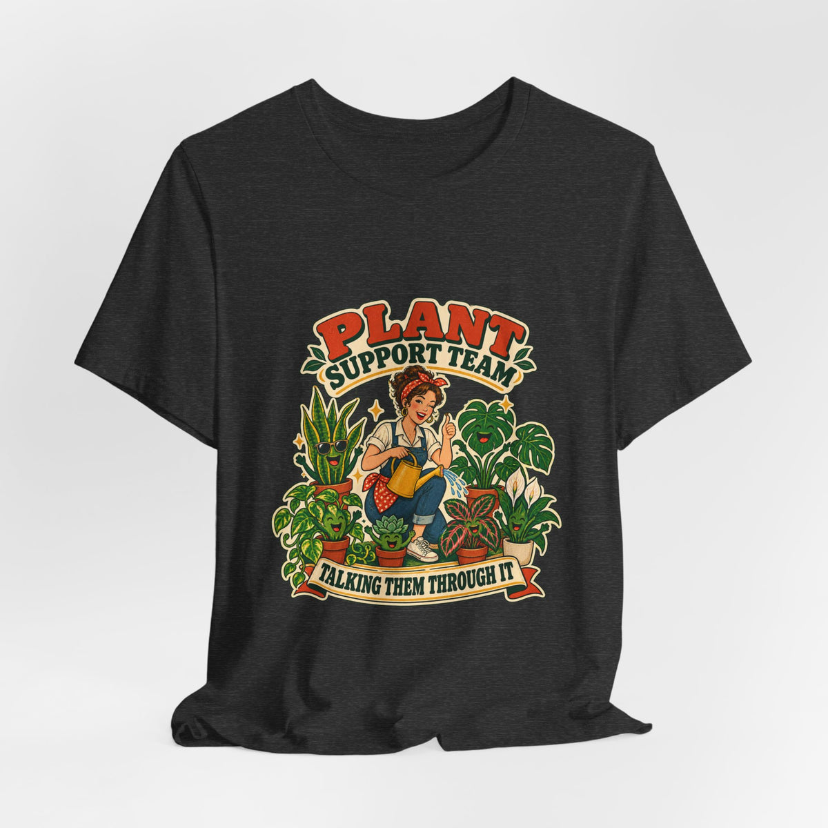 Plant Support Team T-Shirt, Talking Them Through It Vintage Plant Lady Tee