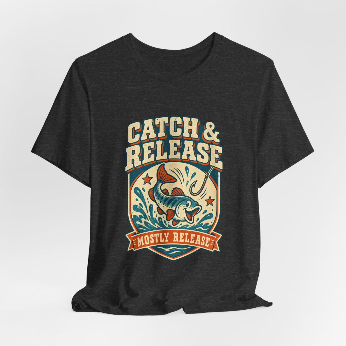 Catch & Release T-Shirt — Mostly Release Vintage Fishing Tee