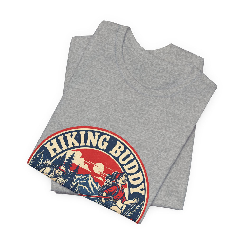 Hiking Buddy T-Shirt — Vintage Mountain Trekking Tee with Terms & Conditions Apply