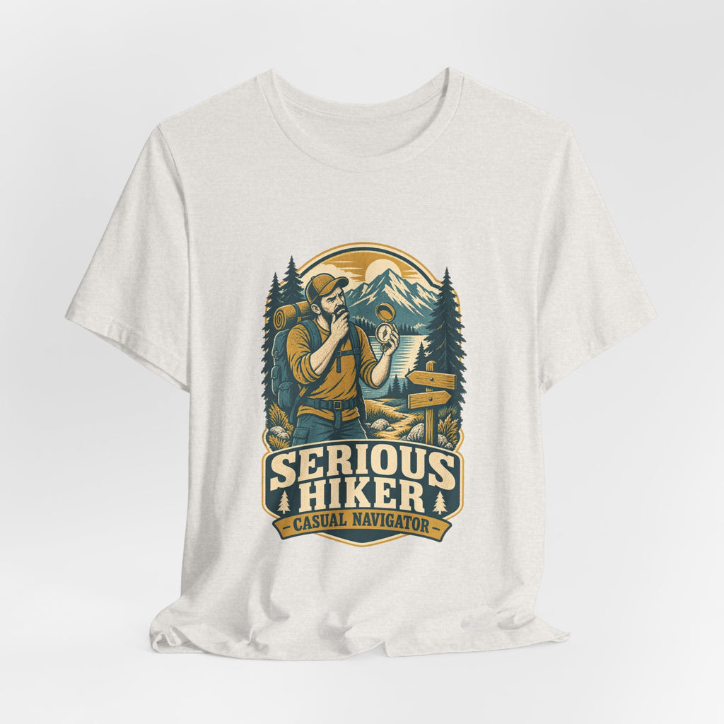 Serious Hiker T-Shirt — Casual Navigator Vintage Hiking Compass Mountain Tee