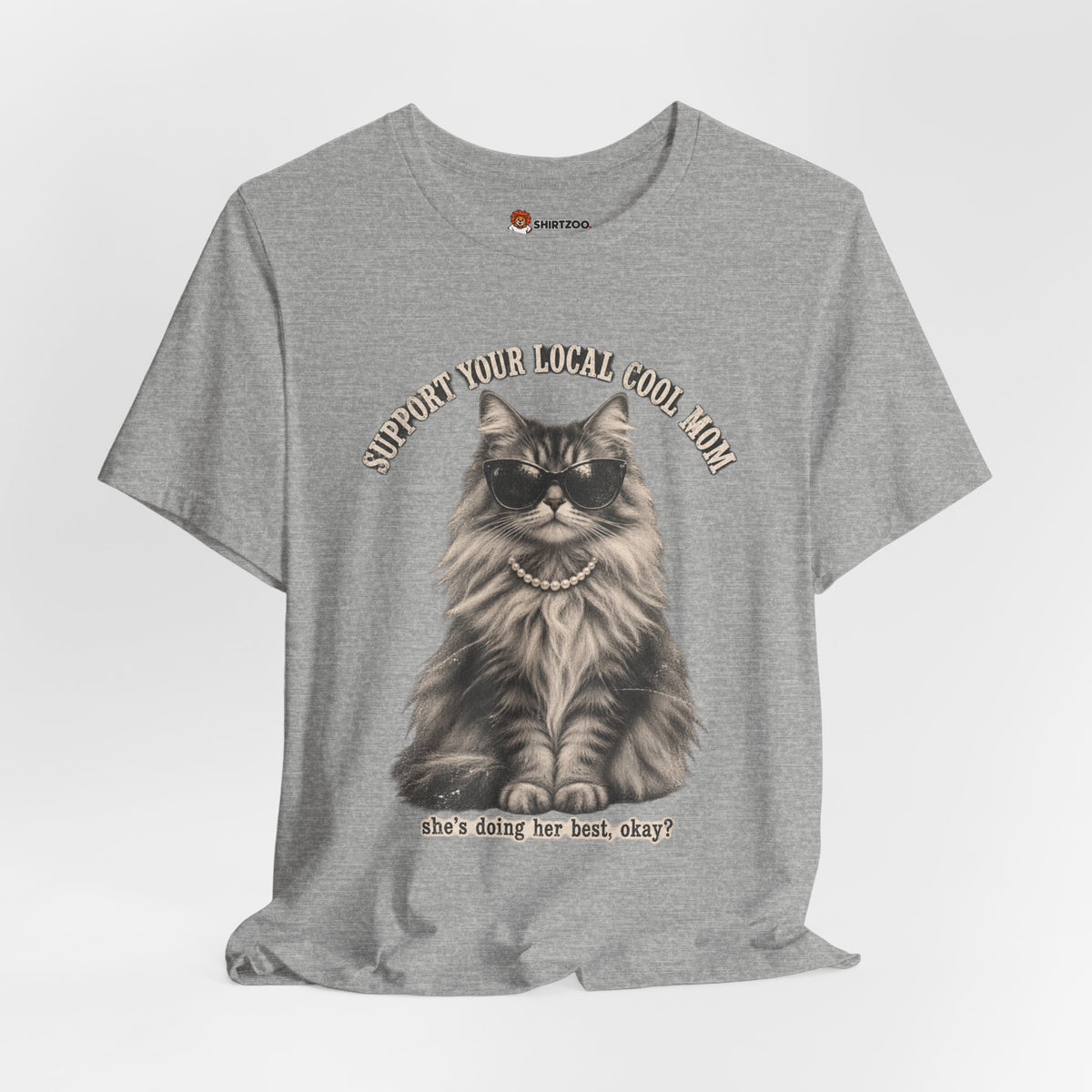 Cat T-Shirt — "Support Your Woman, Your Mom, Your Doge" Cute Vintage Cat Graphic Tee