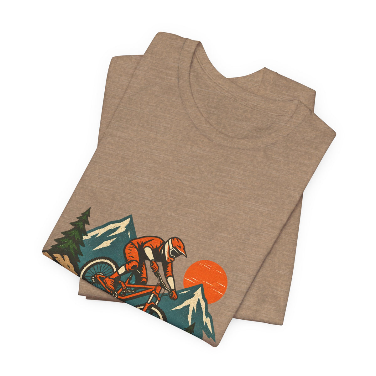 Vintage Mountain Biker Tee, Retro Downhill Cycling and Alpine Trail Shirt