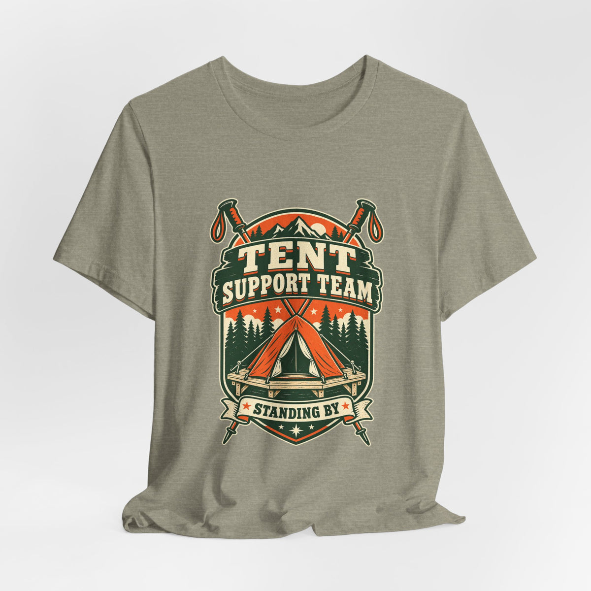 Tent Support Team T-Shirt — Standing By Vintage Camping Tee