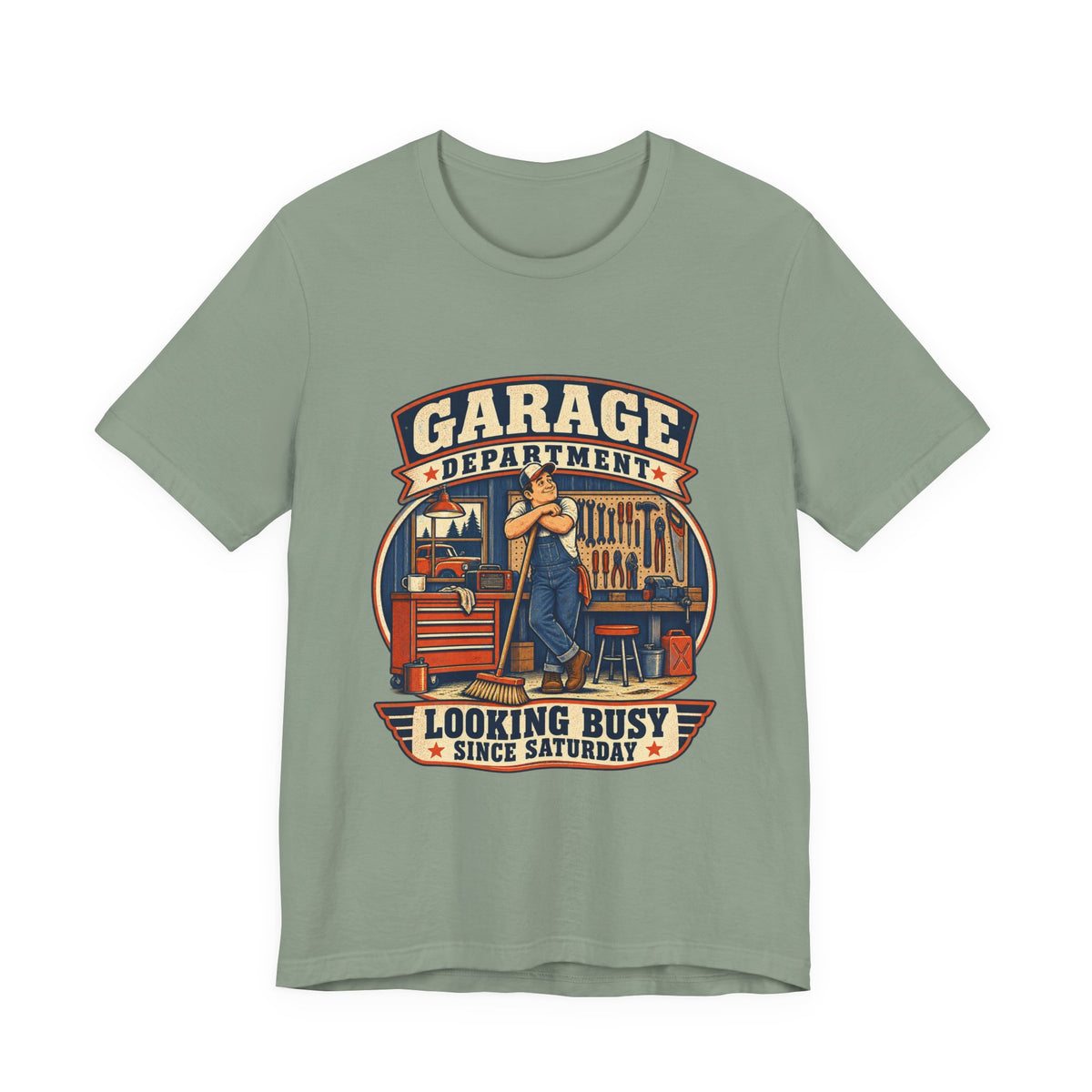 Garage Department Looking Busy Since Saturday Vintage Mechanic T-Shirt