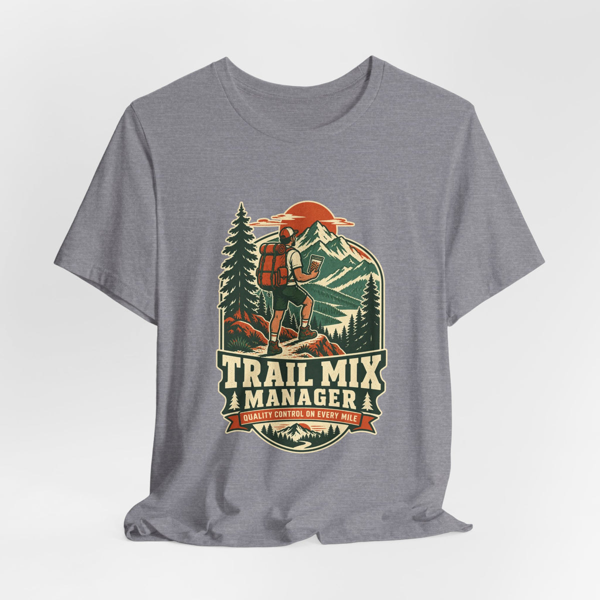 Trail Mix Manager T-Shirt — Quality Control on Every Mile Vintage Hiking Tee