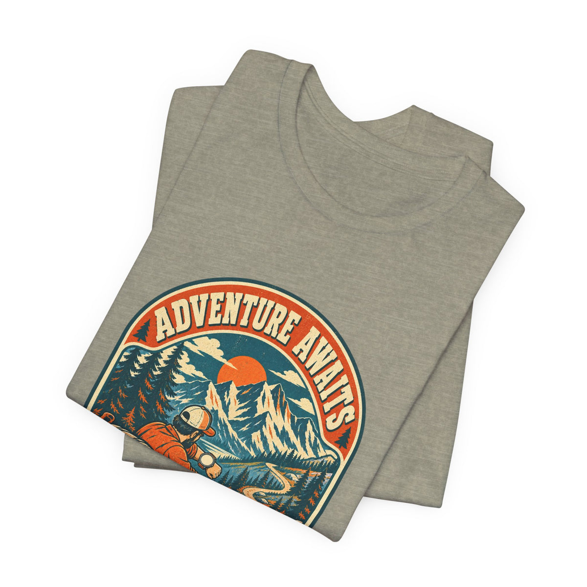 Adventure Awaits Hiking T-Shirt – Vintage Mountain Trail Hiker Tee