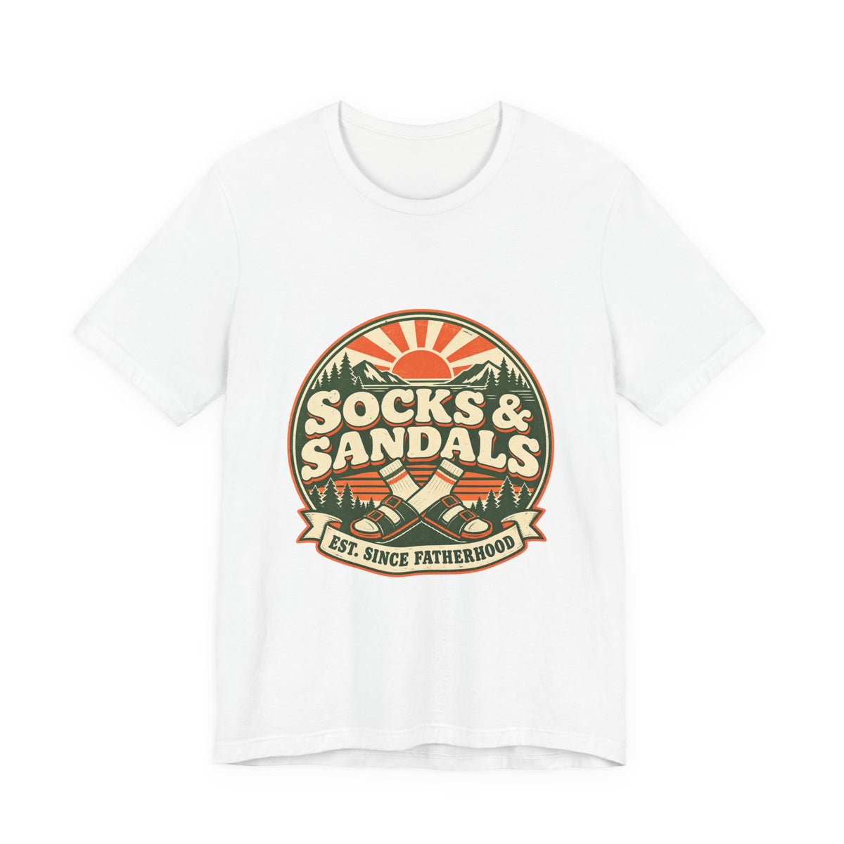 Socks & Sandals Fatherhood T-Shirt | Vintage Dad Humor Outdoor Graphic Tee