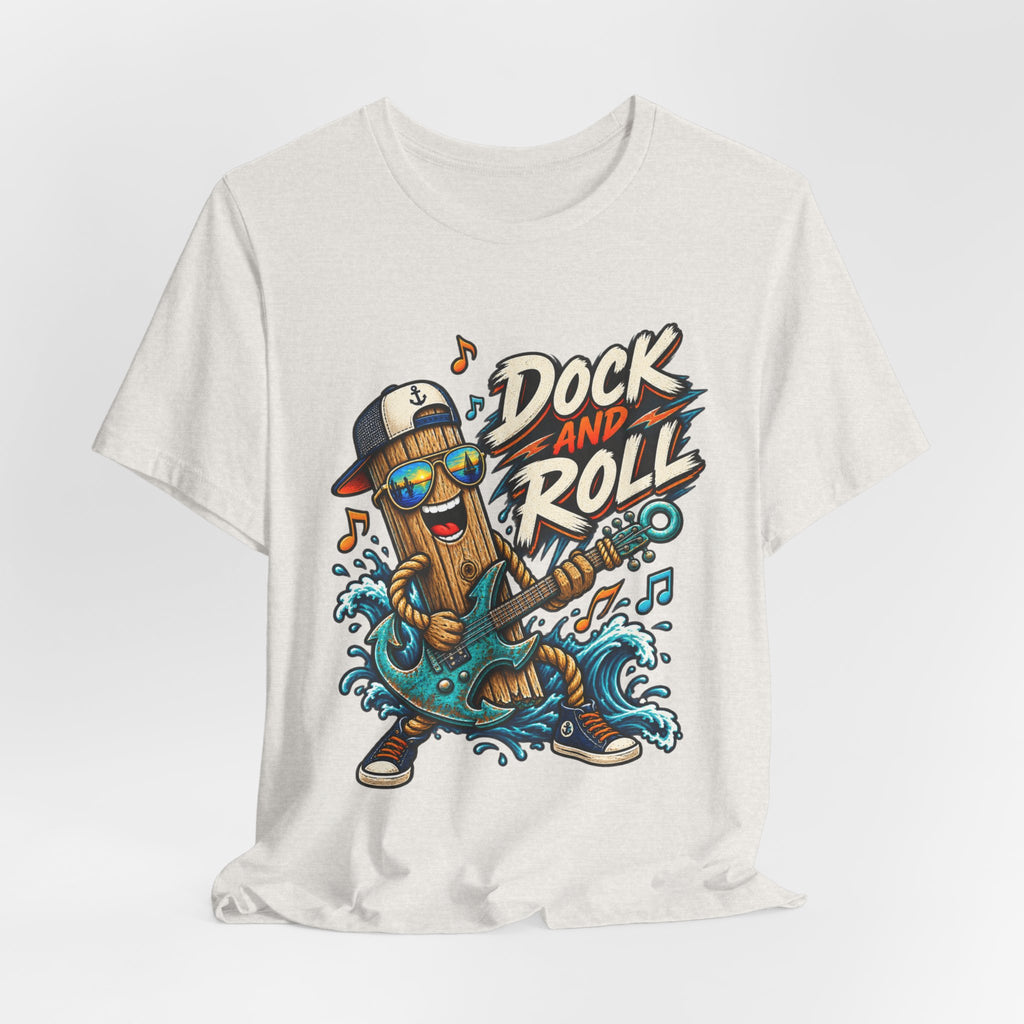 Dock and Roll T-Shirt, Funny Nautical Guitar Vintage Lake Life Tee