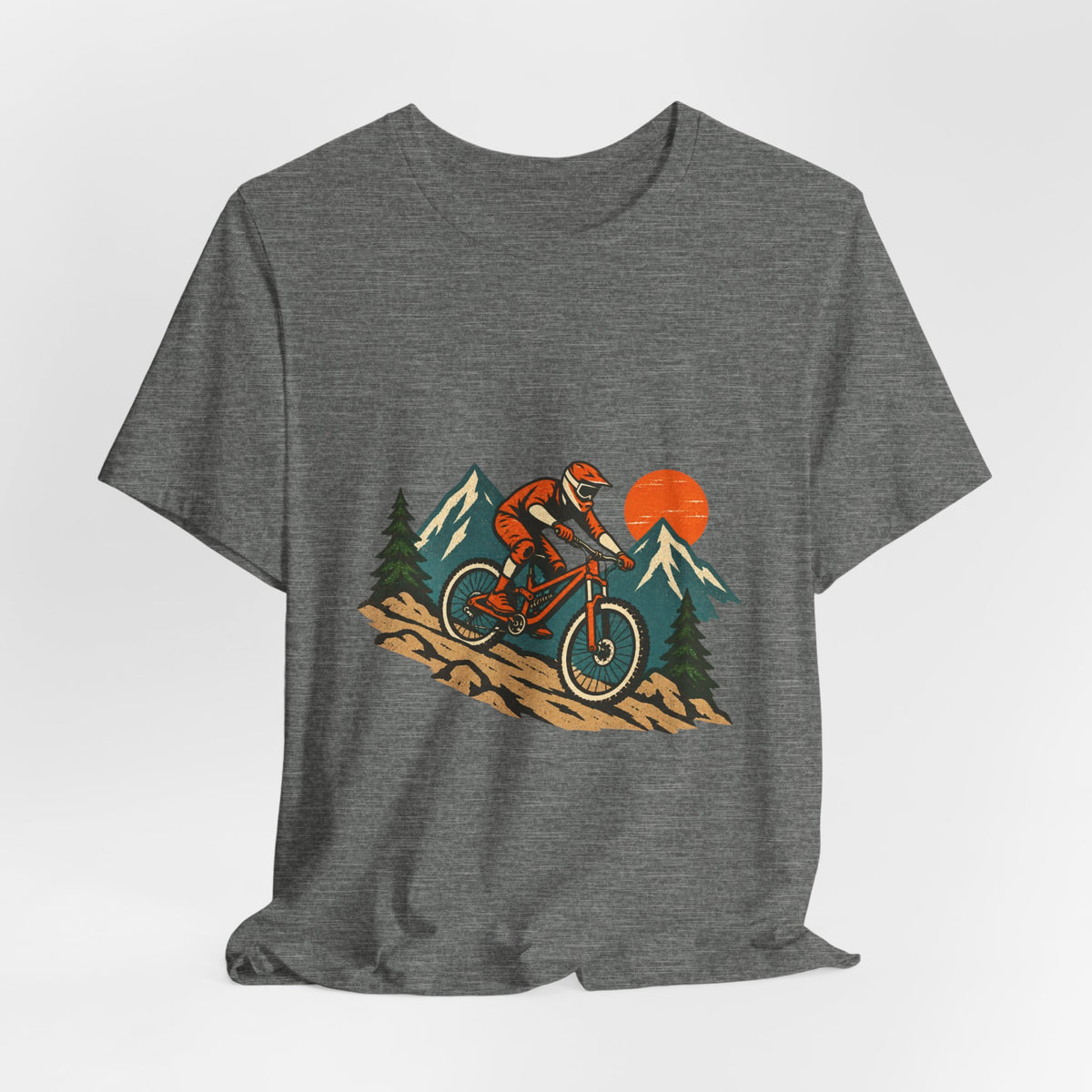 Vintage Mountain Biker Tee, Retro Downhill Cycling and Alpine Trail Shirt