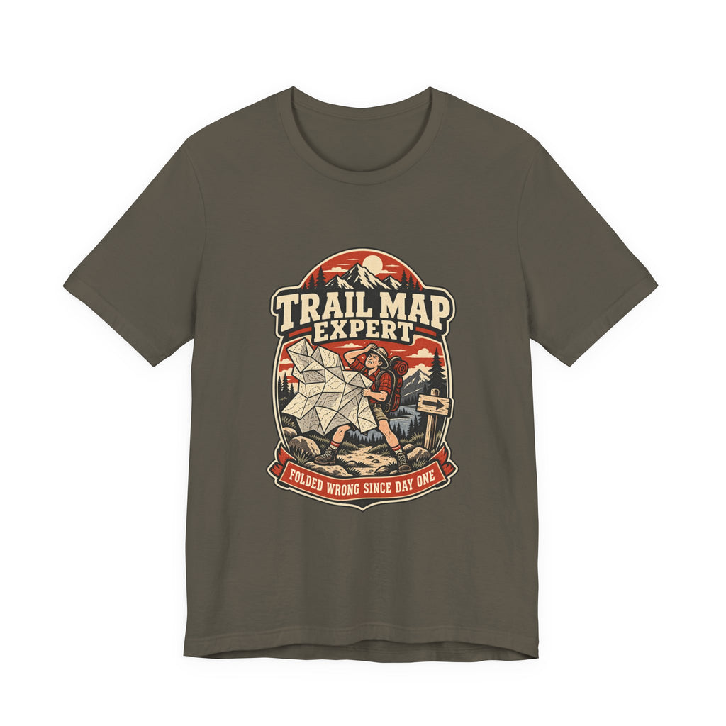 Trail Map Expert T-Shirt — Folded Wrong Since Day One Vintage Hiking Tee