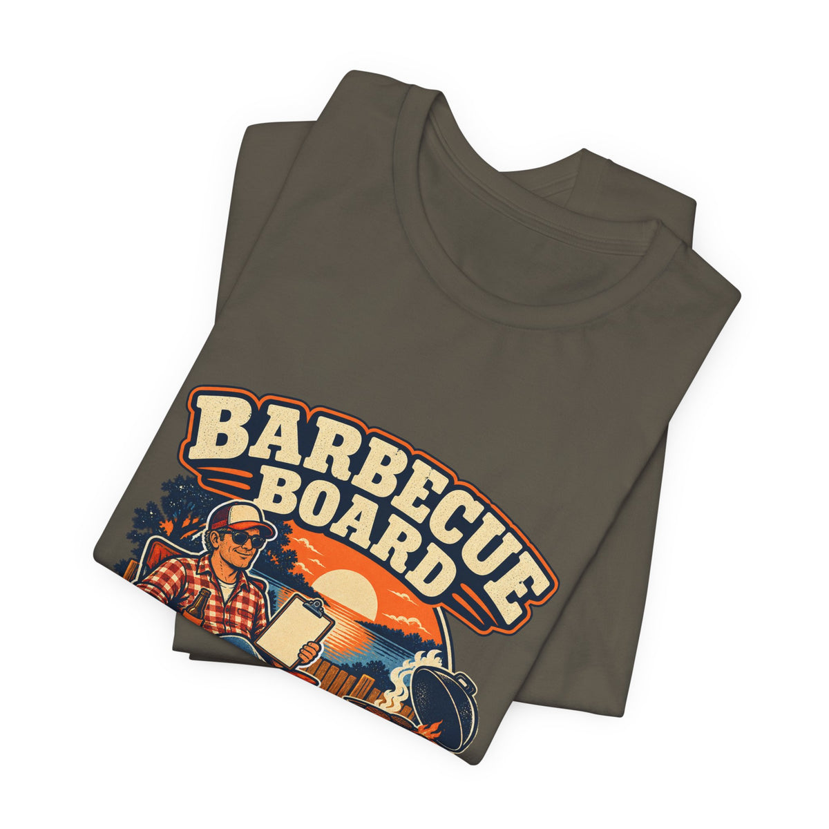 Barbecue Board Meeting at Sunset T-Shirt — Vintage Grilling & Backyard BBQ Humor