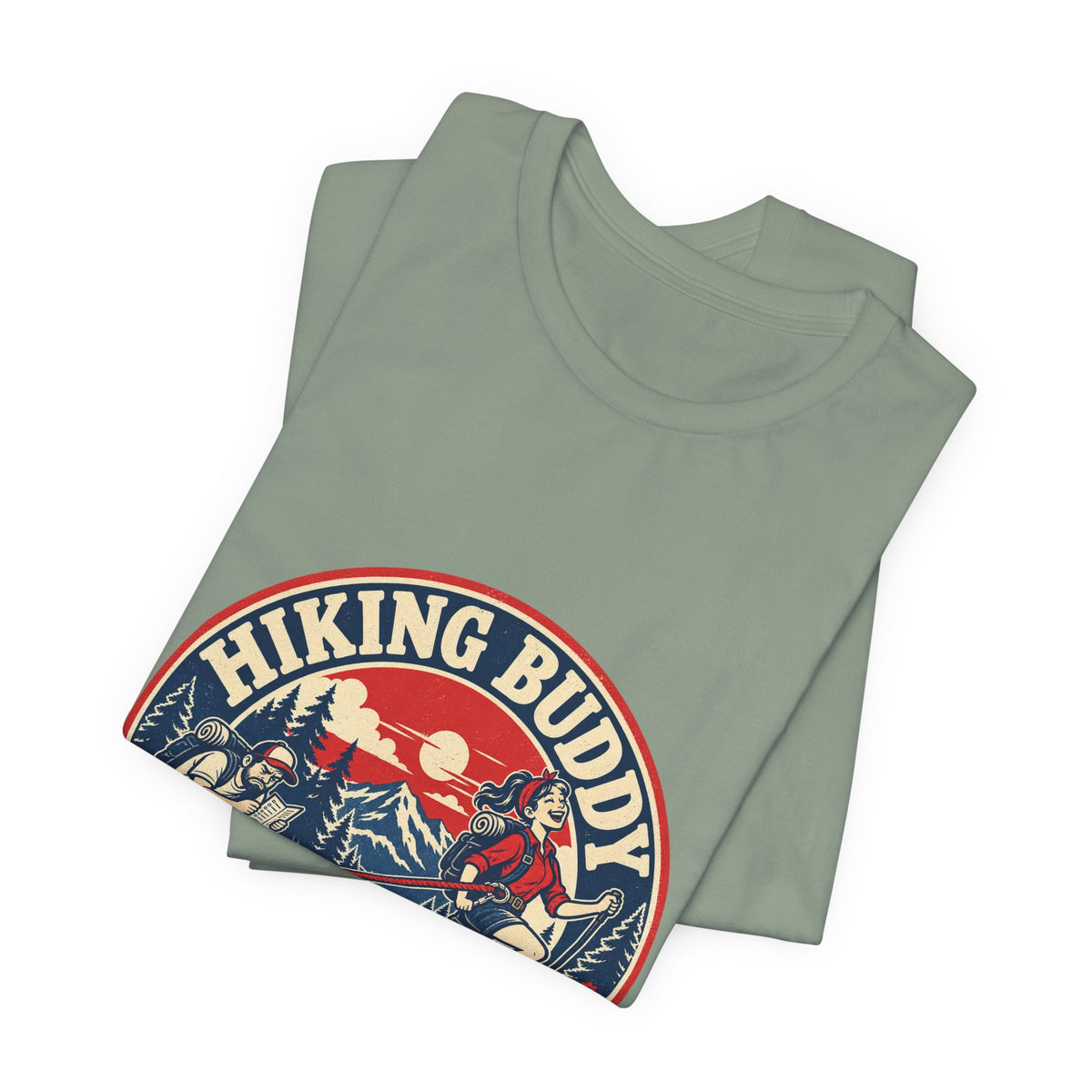 Hiking Buddy T-Shirt — Vintage Mountain Trekking Tee with Terms & Conditions Apply