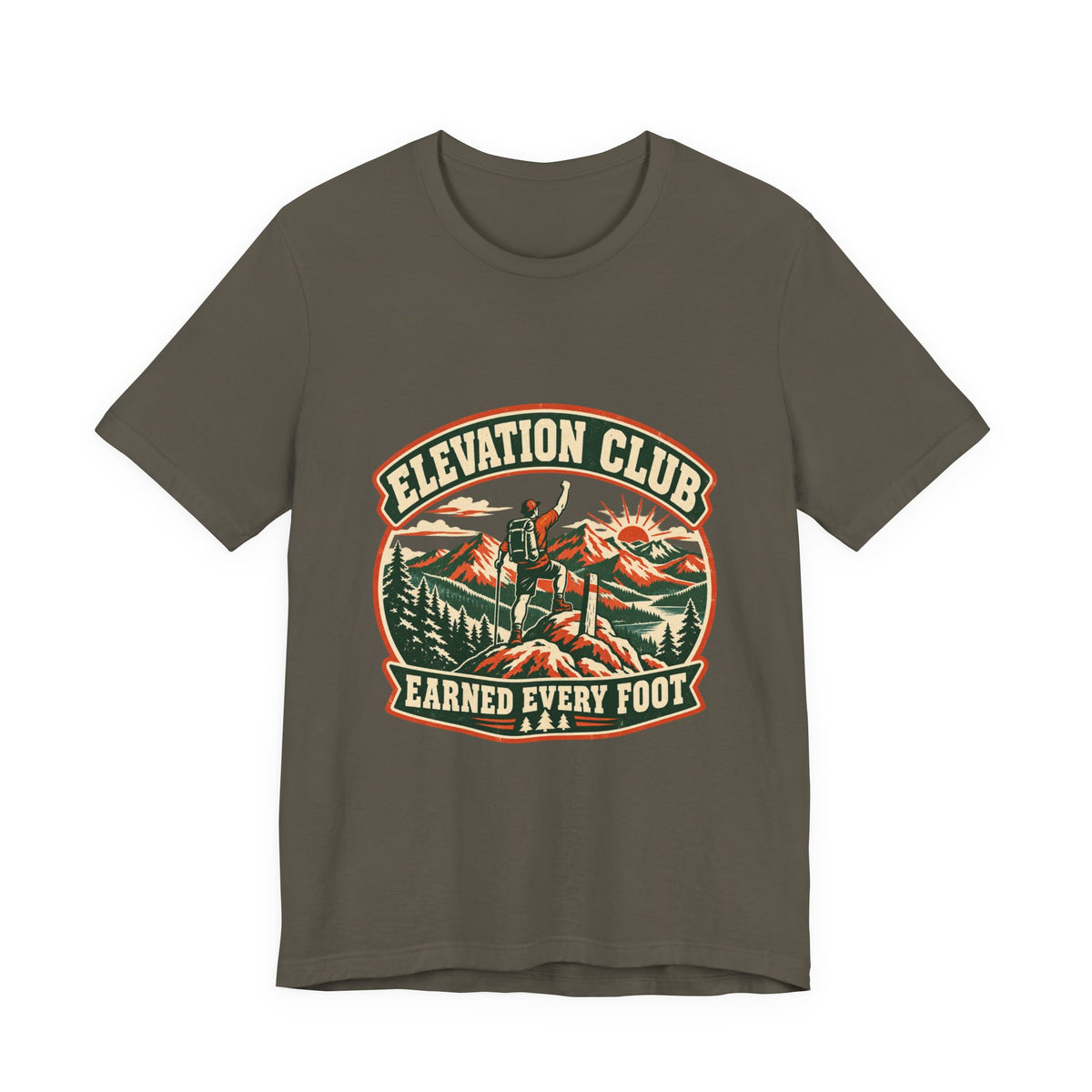 Elevation Club Hiking T-Shirt — Earned Every Foot Vintage Mountain Trekking Tee